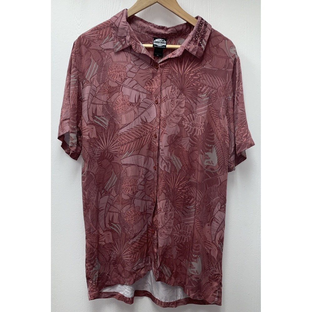Her Universe Jurassic World Pink Ellie‎ Foliage Tropical Lightweight Shirt- XL